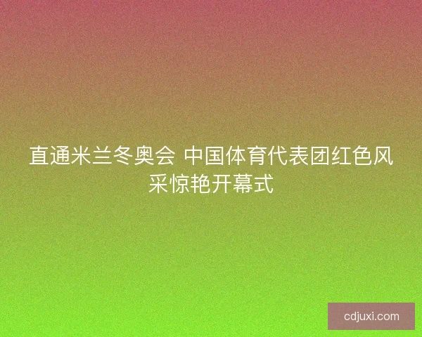 直通米兰冬奥会 中国体育代表团红色风采惊艳开幕式