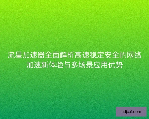 流星加速器全面解析高速稳定安全的网络加速新体验与多场景应用优势