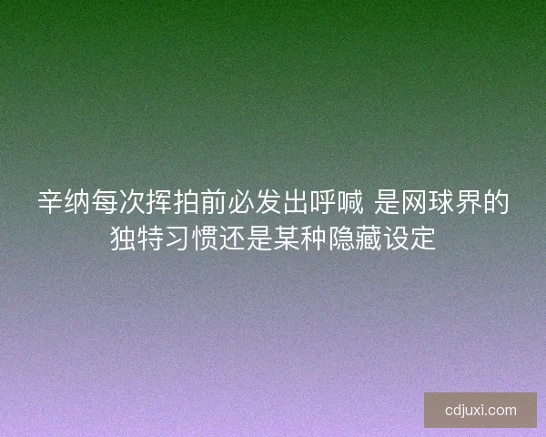 辛纳每次挥拍前必发出呼喊 是网球界的独特习惯还是某种隐藏设定